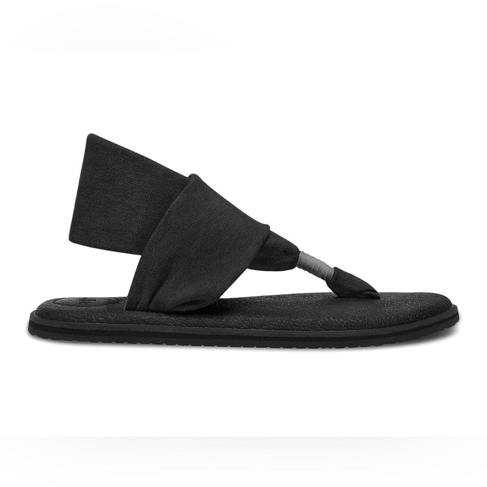 Sanuk yoga sling 2 sandals black‎ womens size 9 casual athleisure memory foam